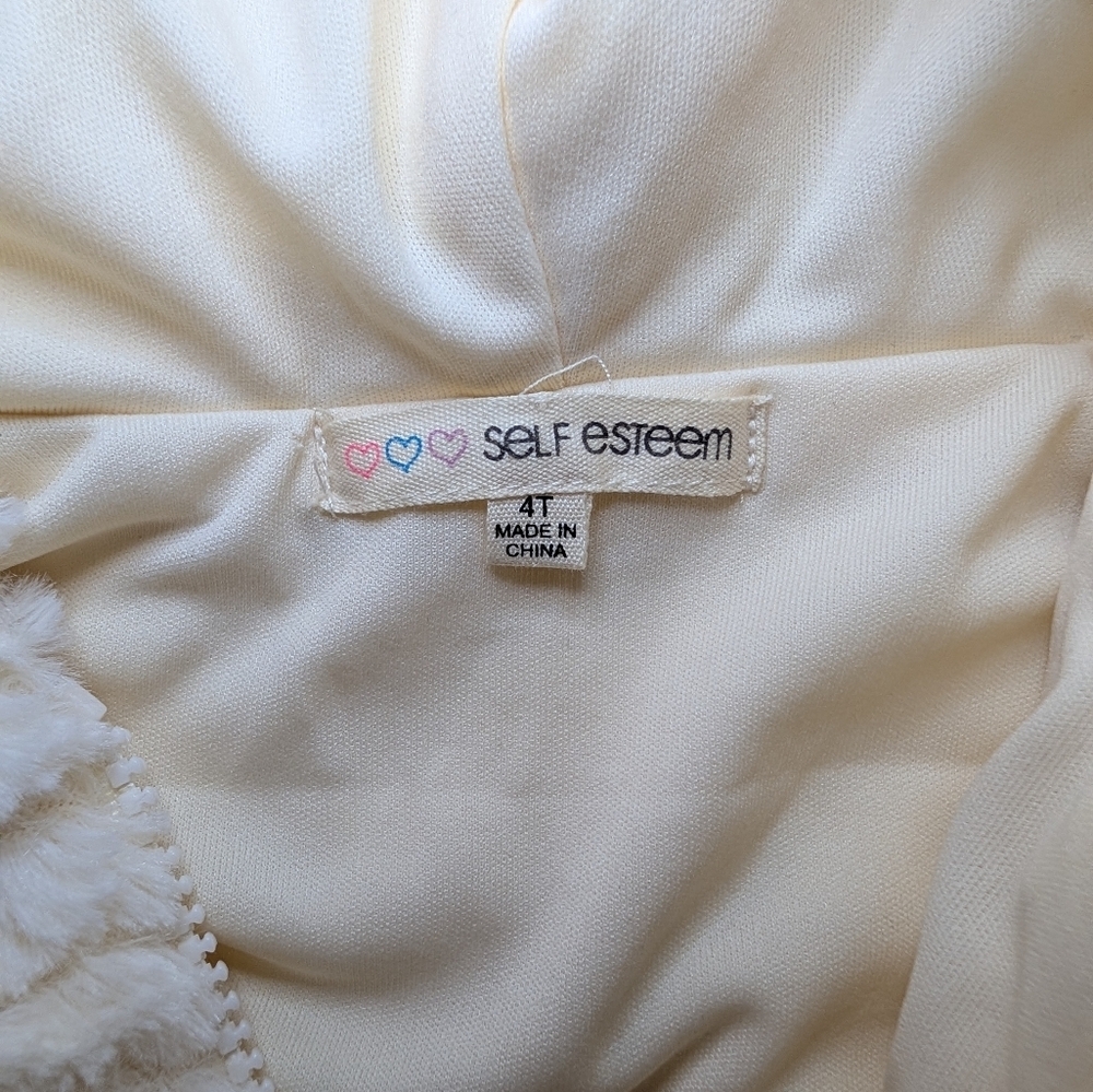 NWOT Self Esteem Girls Cozy Cream Faux Fur Vest Size 4T - Picture 9 of 9
